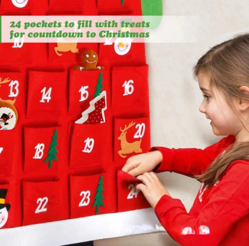 Advent Calendar Fabric Christmas Hanging Pendant Santa Claus Felt Ornaments DIY Advent Calendars Christma Decoration Christmas Advent Calendar Fabric Christmas Hanging Pendant Santa Claus Felt Ornaments DIY Advent Calendars Christma Decoration Christmas